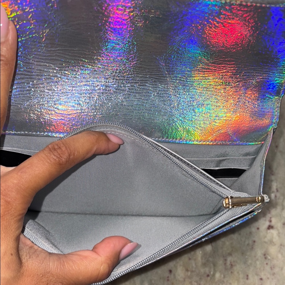 Chanel Goatskin Iridescent Holographic Wallet on Chain - Picture 10 of 14